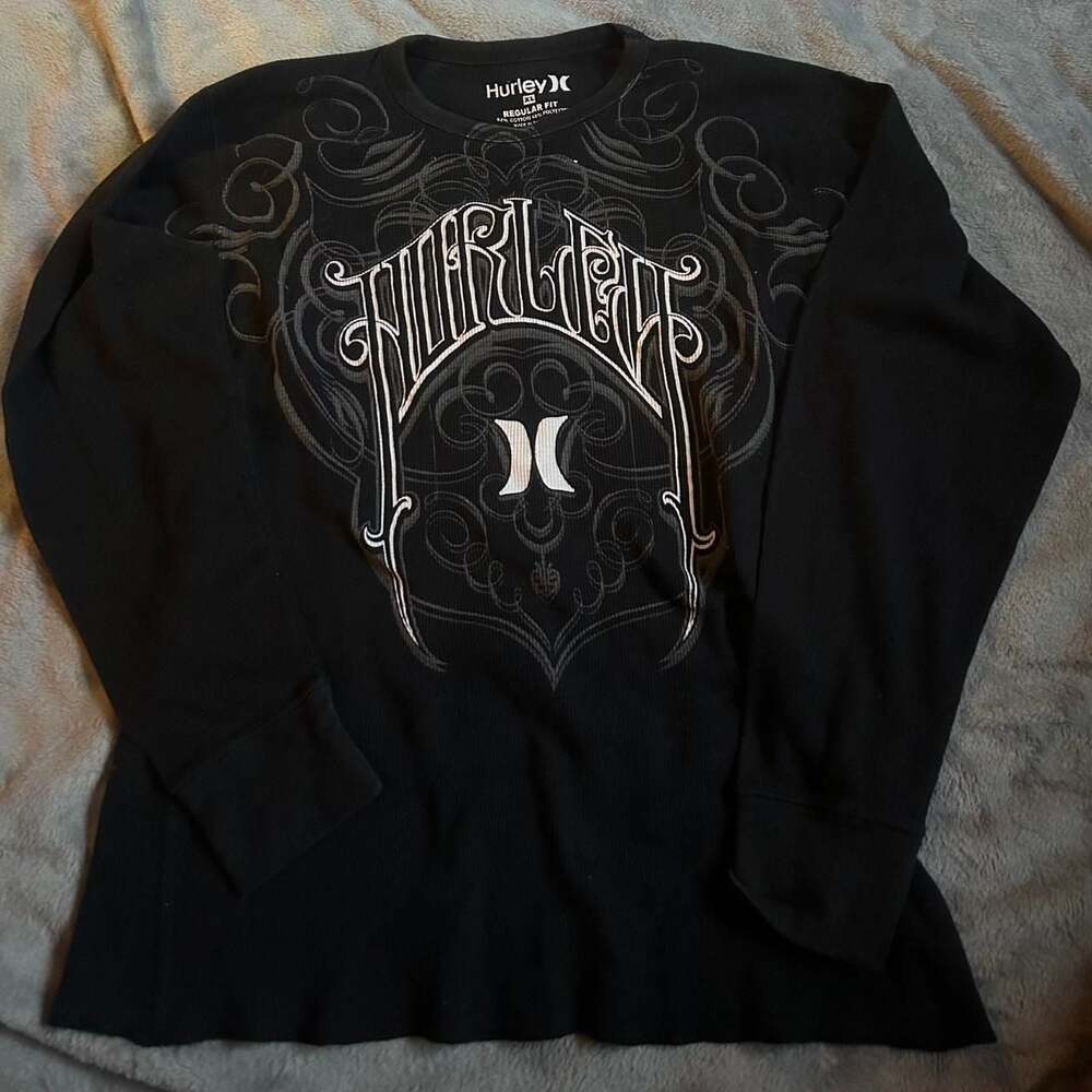 Hurley Affliction Style Long Sleeve Thermal Shirt Black XL